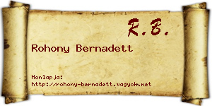 Rohony Bernadett névjegykártya