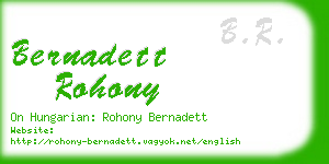 bernadett rohony business card